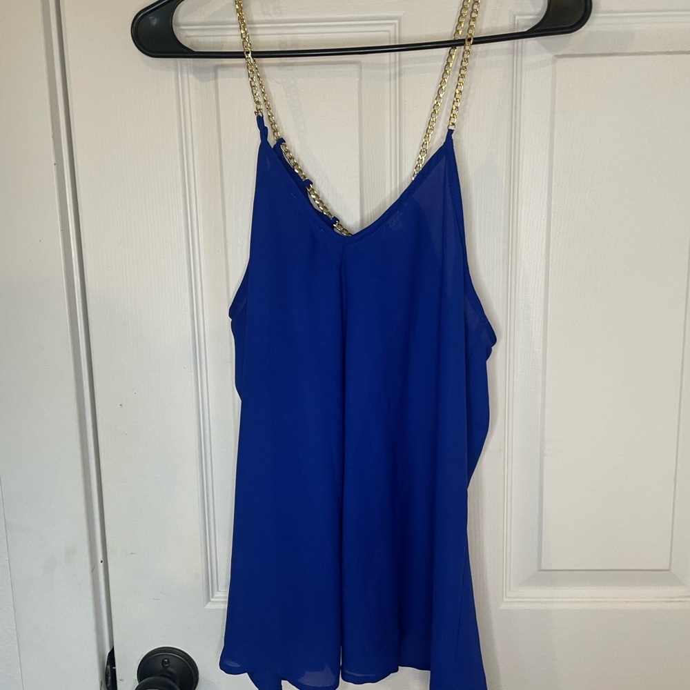 Women’s guess Blue gold Chain Strap Top